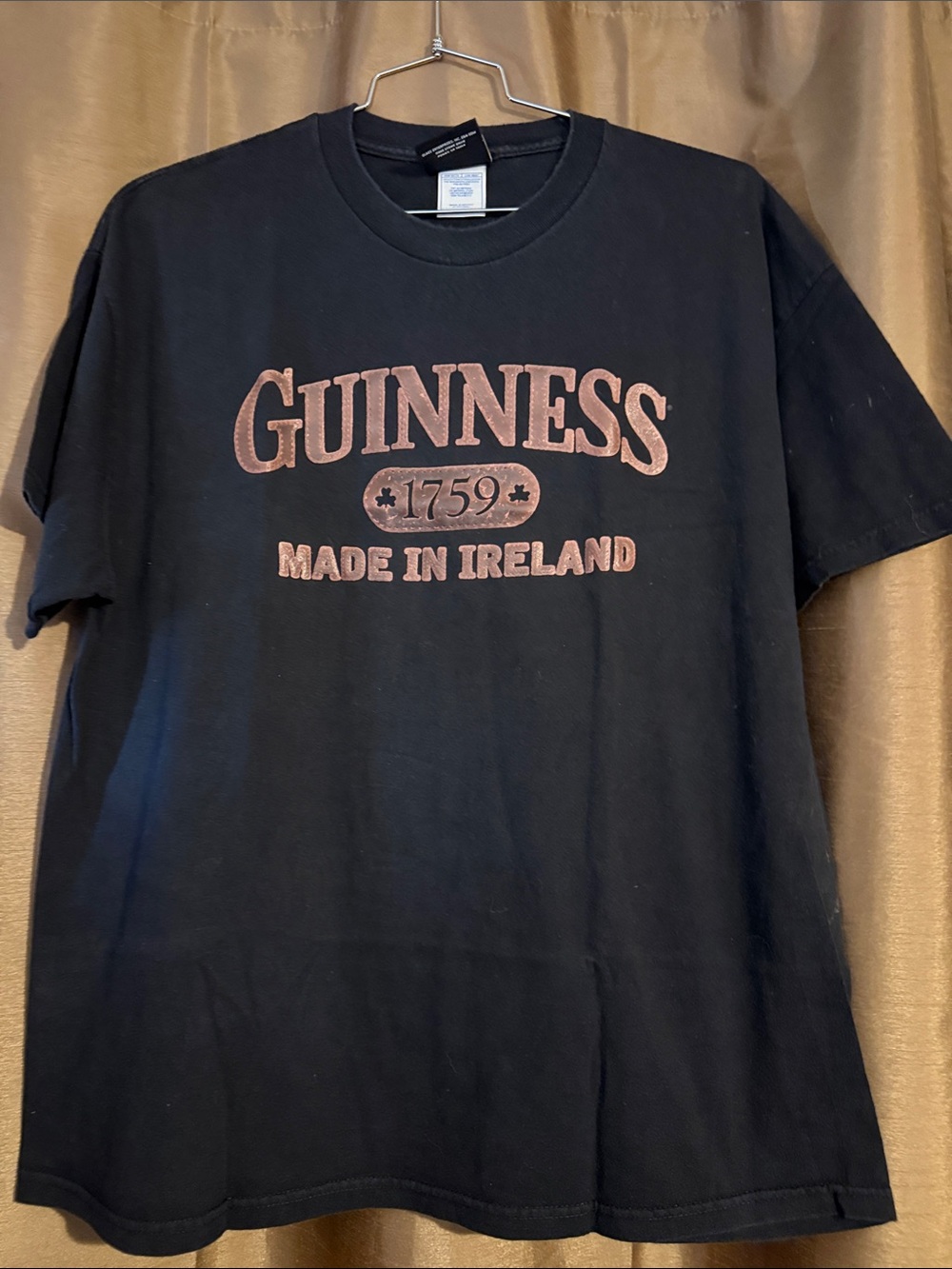 Vintage 90’s Guinness Black Short-Sleeve Tee with Copper Logo